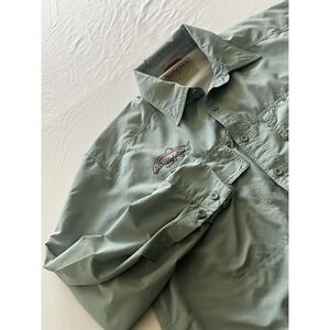 Men's Simms Polyester Fishing Button Up Short Sleeve Shirt M